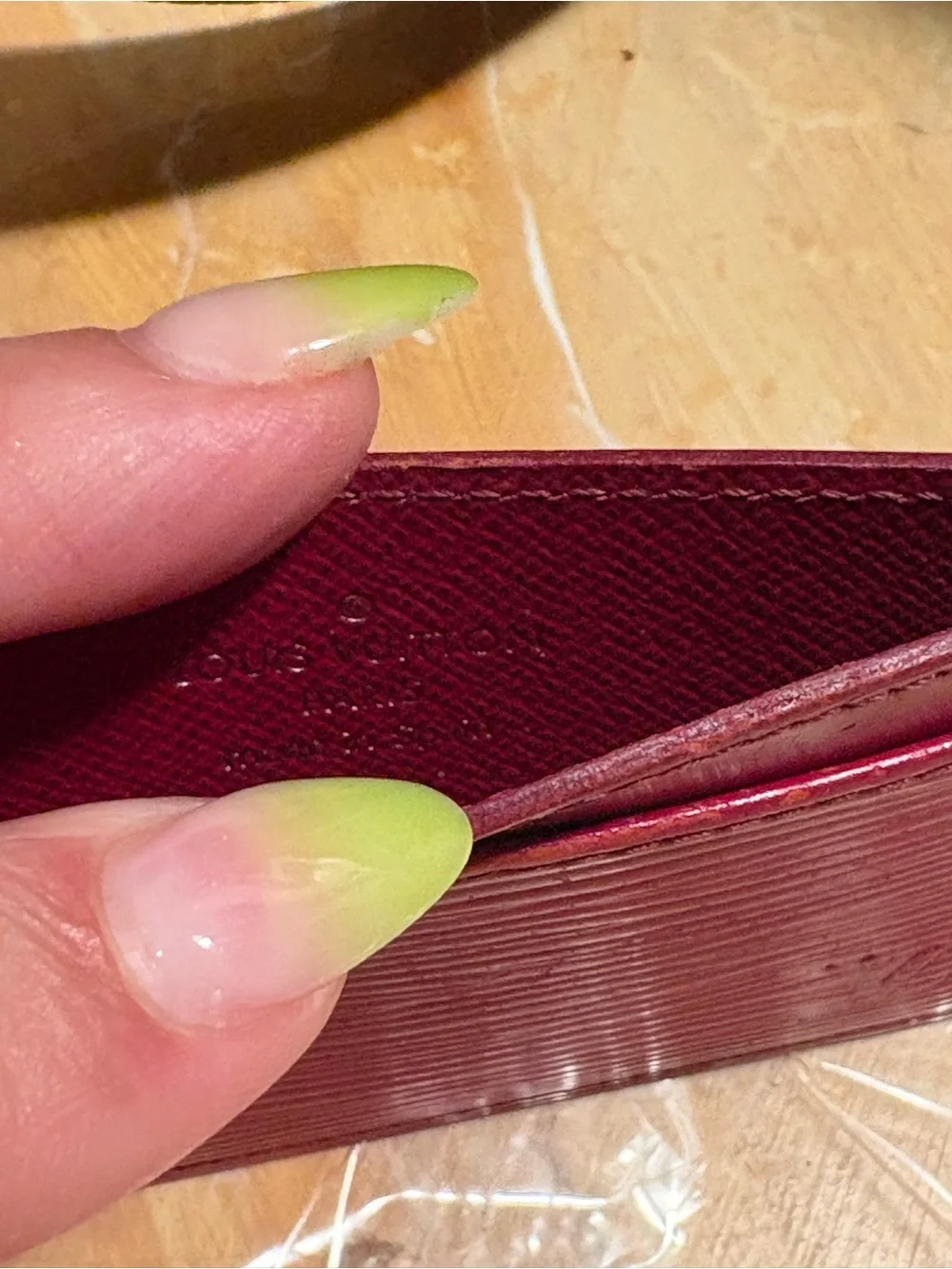 Louis Vuitton Red Epi Leather Card Holder